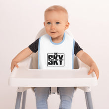 Load image into Gallery viewer, Embroidered Sky Block Baby Bib