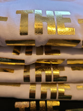 Load image into Gallery viewer, Gold Foil Sky Block Tee - Black+
