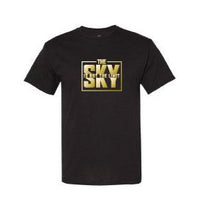 Load image into Gallery viewer, Gold Foil Sky Block Tee - Black+
