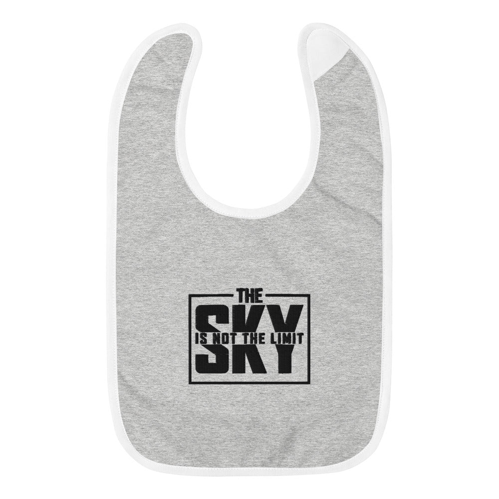 Embroidered Sky Block Baby Bib