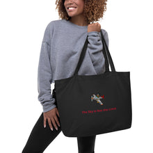 Load image into Gallery viewer, AFRO AVIATOR Large Organic Tote - Black+
