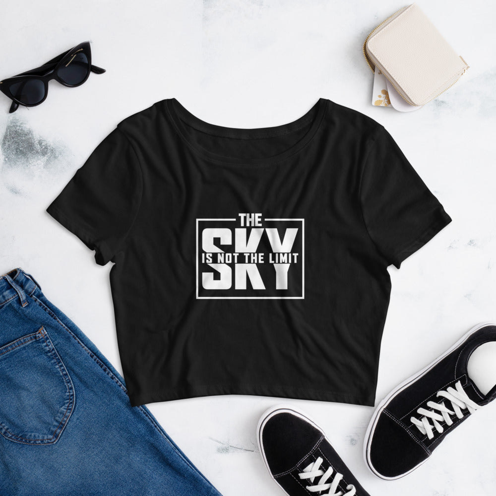 Sky Block Crop Top - Black+